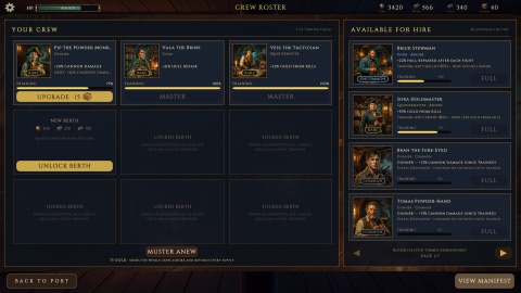 The crew roster